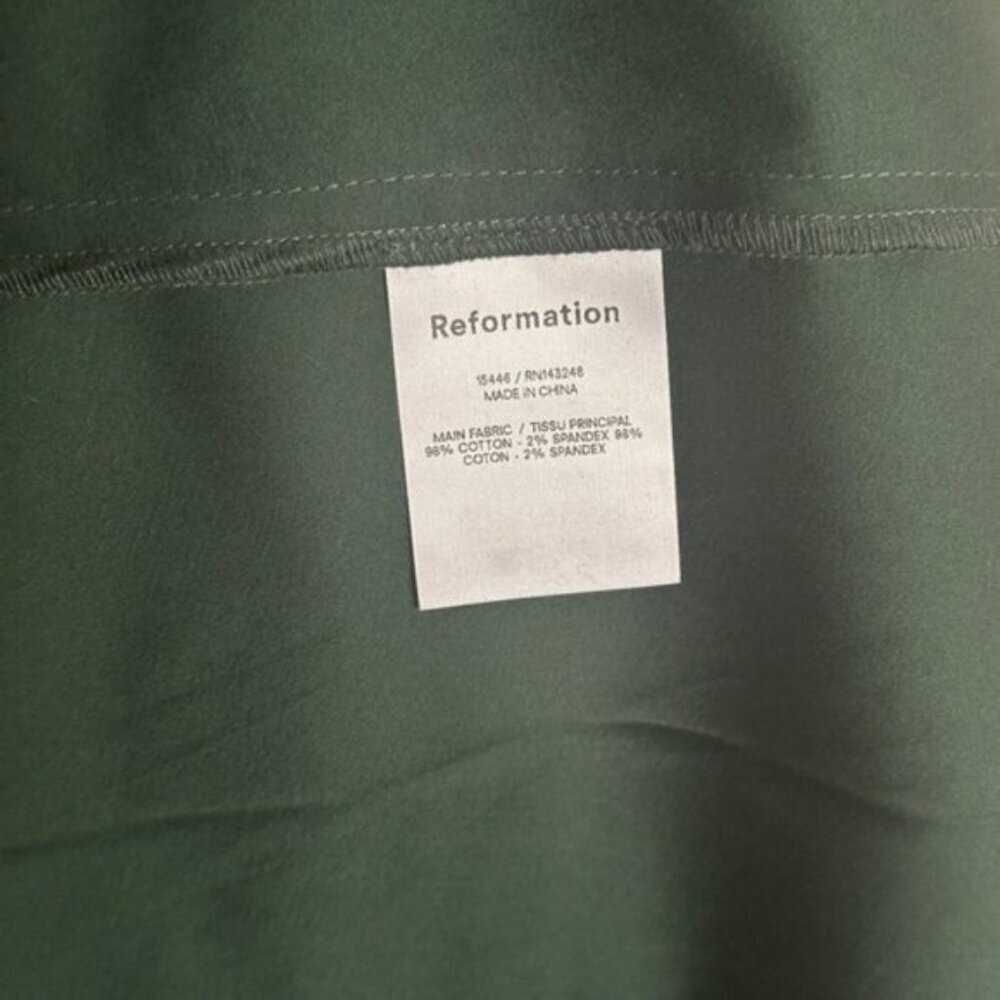 NEW Reformation Lissa Cotton Midi Dress Forest Green Removable Strap | US 4 UK 8 - Picture 10 of 13